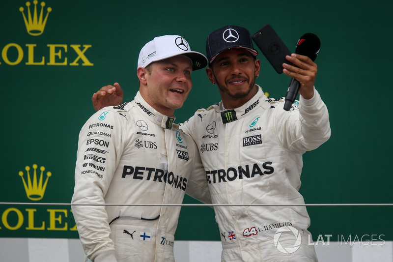 1. Lewis Hamilton, Mercedes AMG F1; 2. Valtteri Bottas, Mercedes AMG F1