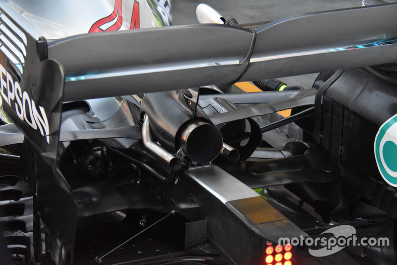 L'arrière de la Mercedes-AMG F1 W09