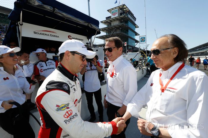 Oriol Servia, Scuderia Corsa with RLL Honda,con el dueño del equipo Giacomo Mattioli y Art Zafiropoulo