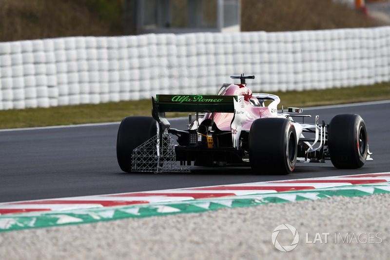 Charles Leclerc, Sauber C37 Ferrari, carries sensor equipment