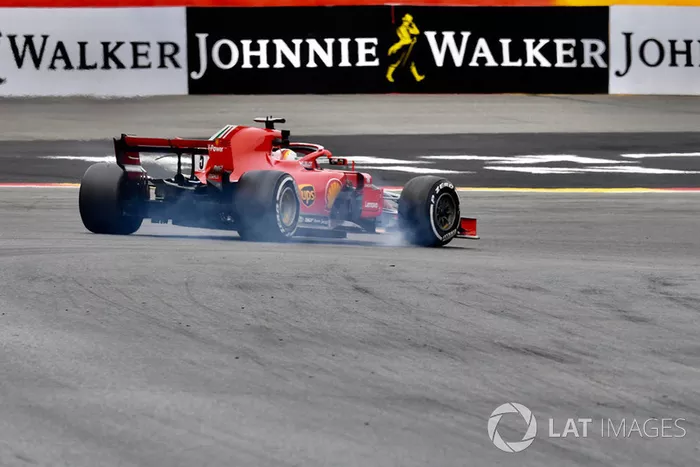 Sebastian Vettel, Ferrari SF71H, bloquea
