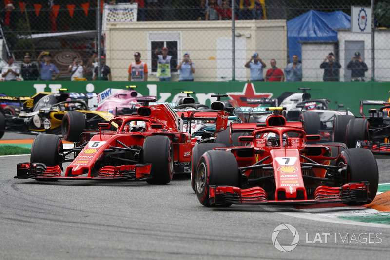 Na pista, Kimi Raikkonen conseguiu se livrar dos oponentes logo no início