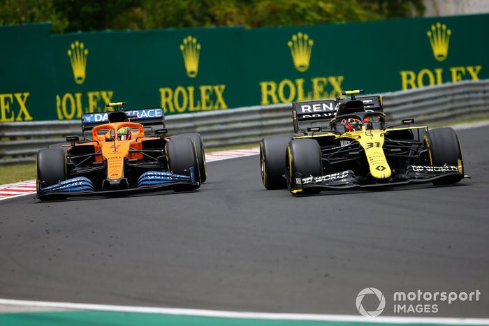 Esteban Ocon, Renault F1 Team R.S.20, Lando Norris, McLaren MCL35 
