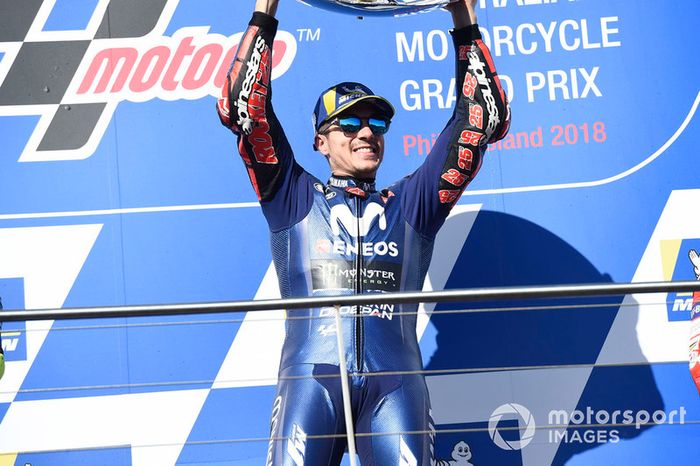Podio: ganador de la carrera Maverick Viñales, Yamaha Factory Racing