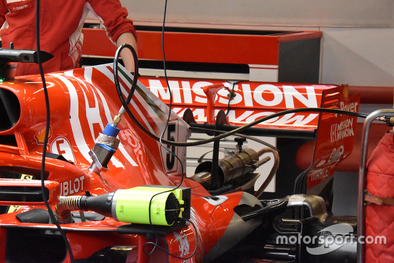 L'aileron arrière de la Ferrari SF71H