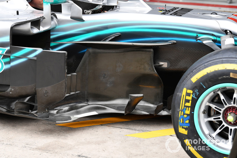 Vue détaillée d'un déflecteur de Mercedes-AMG F1 W09 EQ Power+