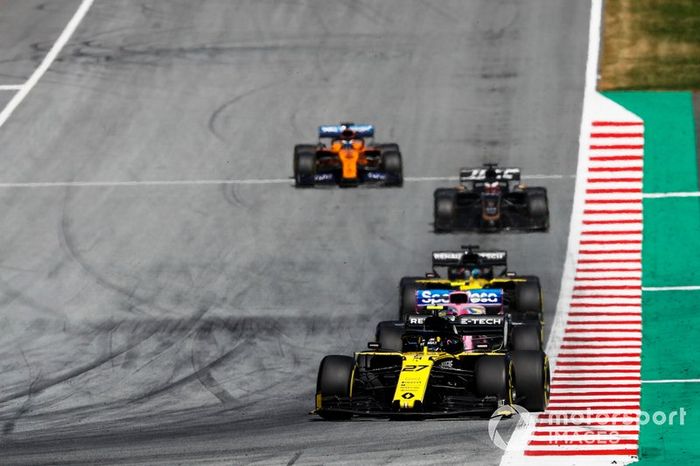 Nico Hulkenberg, Renault F1 Team R.S. 19, Lance Stroll, Racing Point RP19, Daniel Ricciardo, Renault F1 Team R.S.19, Romain Grosjean, Haas F1 Team VF-19, y Carlos Sainz Jr., McLaren MCL34