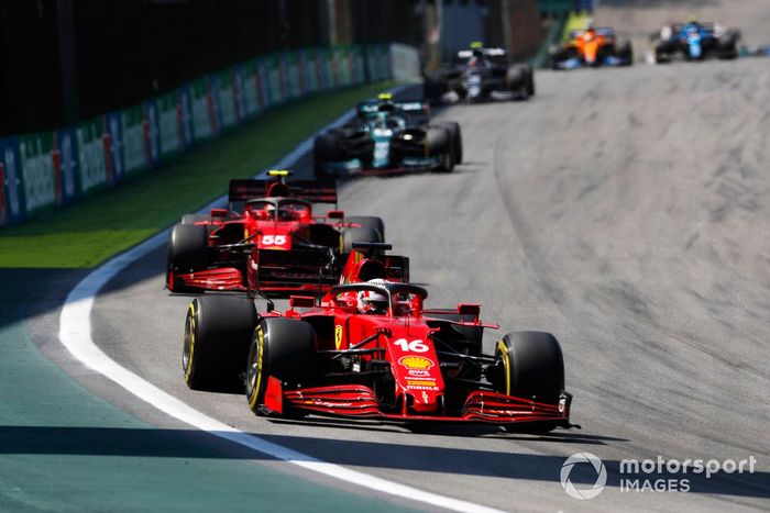 Charles Leclerc, Ferrari SF21, Carlos Sainz Jr, Ferrari SF21