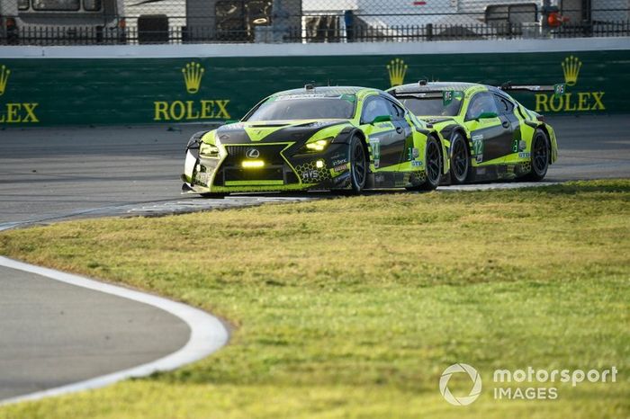 #14 AIM Vasser Sullivan Lexus RC-F GT3, GTD: Parker Chase, Jack Hawksworth, Michael De Quesada, Kyle Busch, #12 AIM Vasser Sullivan Lexus RC-F GT3, GTD: Frankie Montecalvo, Townsend Bell, Shane van Gisbergen, Aaron Telitz