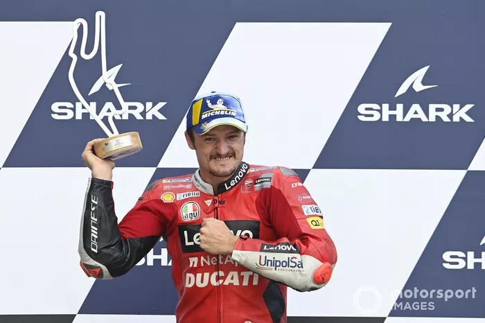 Podio: ganador de la carrera Jack Miller, Ducati