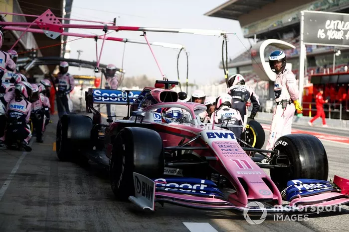 Sergio Perez, Racing Point F1 Team RP19 pit stop