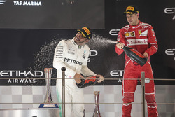 Podium: second place Lewis Hamilton, Mercedes AMG F1, third place Sebastian Vettel, Ferrari
