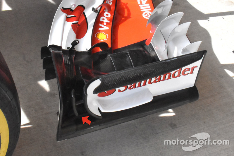 Ferrari SF70H detail van de voorvleugel