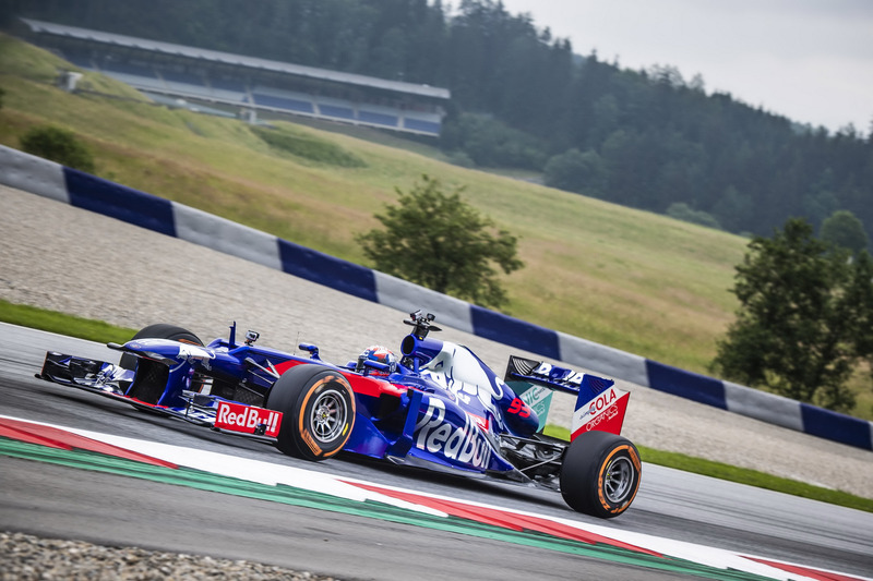 Marc Marquez drives a Toro Rosso F1