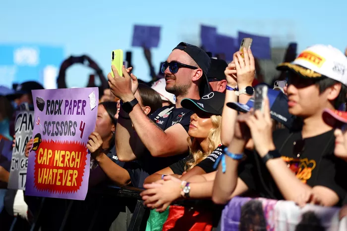 Fans show their support in the fan zone