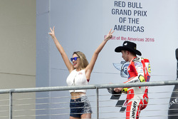 Podium: Andrea Iannone, Ducati Team, Ducati with a Red Bull girl