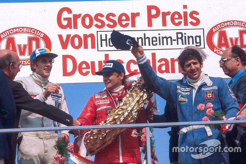 1. Niki Lauda, Ferrari; 2. Jody Scheckte, Wolfr; 3. Hans-Joachim Stuck, Brabham