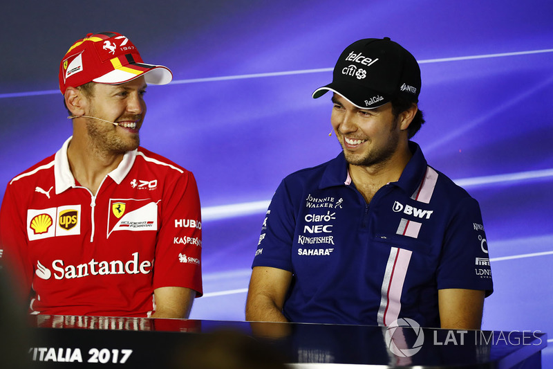 Press conference: Esteban Ocon, Force India, Sebastian Vettel, Ferrari, Sergio Perez, Force India