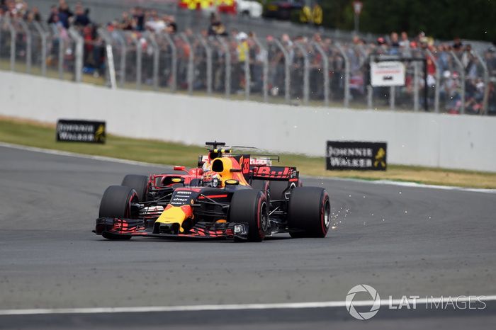 Sebastian Vettel, Ferrari SF70H y Max Verstappen, Red Bull Racing RB13