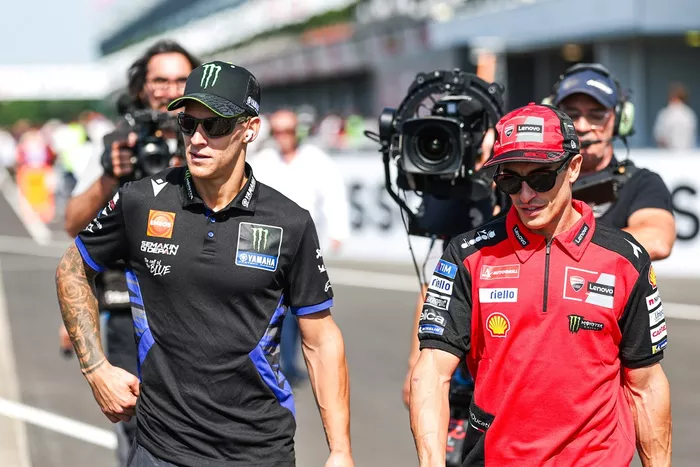 Marc Marquez, Ducati Team, Fabio Quartararo, Yamaha Factory Racing