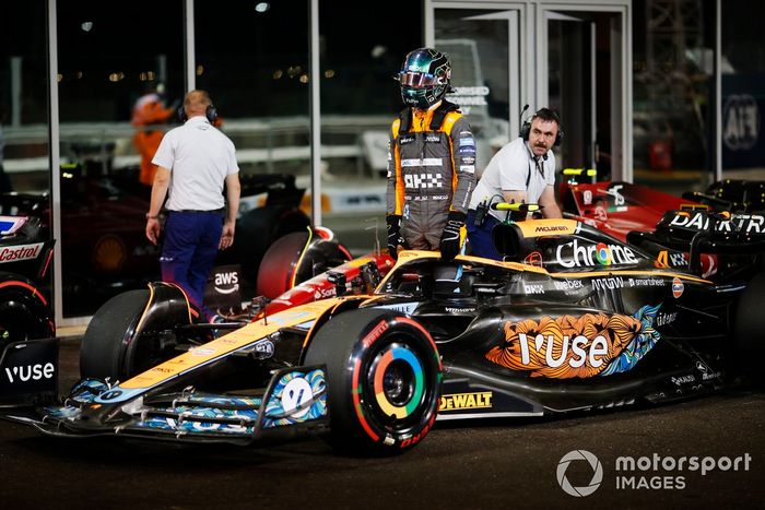 Lando Norris, McLaren, en el Parc Ferme tras la clasificación