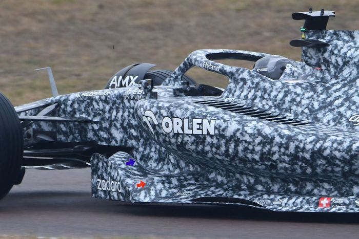 Alfa Romeo C42 sidepods y el detalle del piso