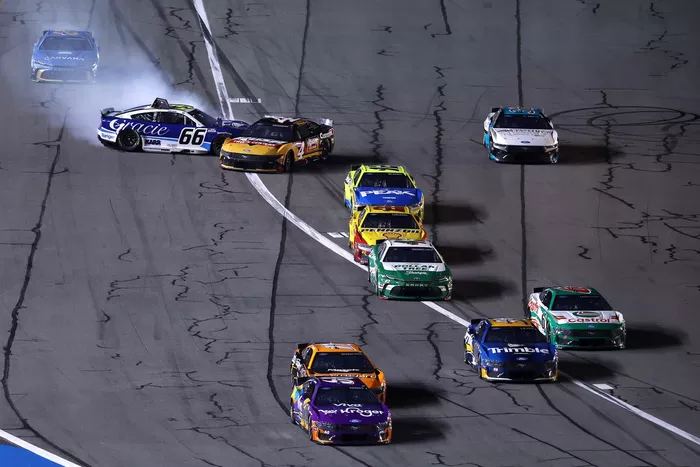 Noah Gragson, Front Row Motorsports Ford, Casey Mears, Garage 66 Ford