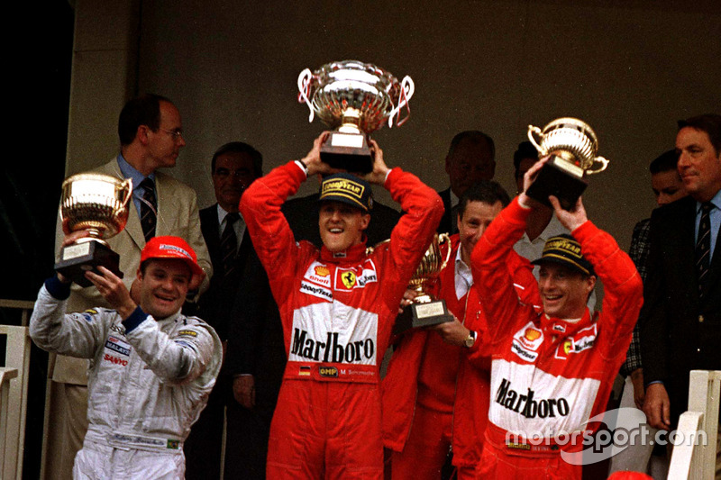 Podium: 1. Michael Schumacher, 2. Rubens Barrichello, 3. Eddie Irvine