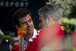 Toto Wolff, Mercedes AMG F1 Director of Motorsport and Maurizio Arrivabene, Ferrari Team Principal