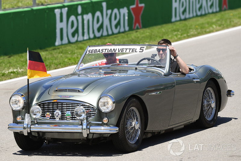 Sebastian Vettel, Ferrari on the drivers parade