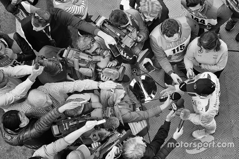 Lewis Hamilton, Mercedes AMG F1 with the media