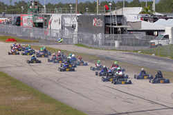 Micro ROK race towards turn one