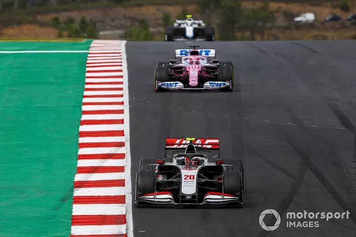 Kevin Magnussen, Haas VF-20, Sergio Pérez, Racing Point RP20, Nicholas Latifi, Williams FW43