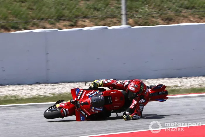 Francesco Bagnaia, chute de l'équipe Ducati