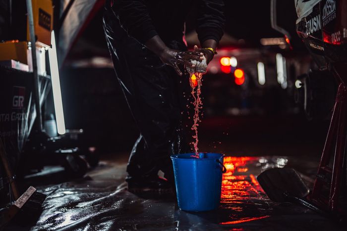 #205 Toyota Gazoo Racing Toyota at the service park