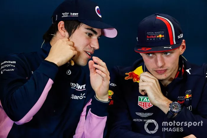 Conferenza stampa, Lance Stroll, Racing Point, and Max Verstappen, Red Bull Racing 
