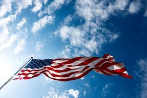 A bandeira dos Estados Unidos da América