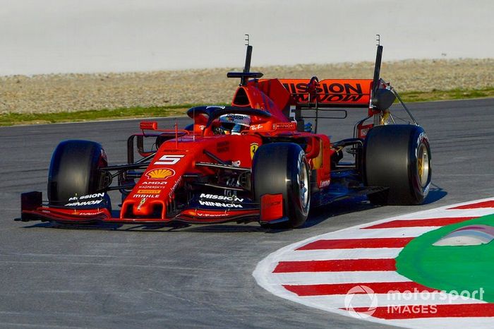 Sebastian Vettel, Ferrari SF90, con parrillas aerodinámicas