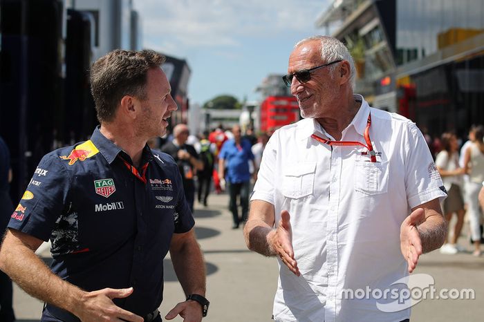 Christian Horner, jefe de equipo de carreras de Red Bull y Dietrich Mateschitz, CEO y fundador de Red Bull