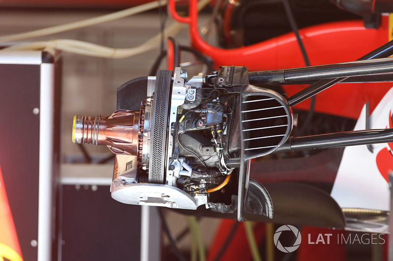 Ferrari SF70H detail van remsysteem voor