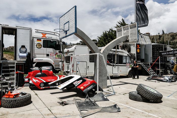 Basketball goals at the bivouac