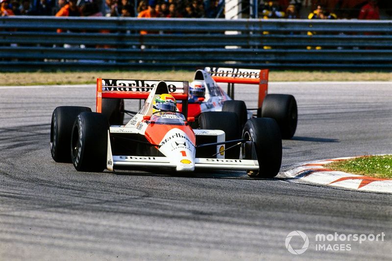 Ayrton Senna, McLaren MP4-5 Honda, Alain Prost, McLaren MP4-5 Honda