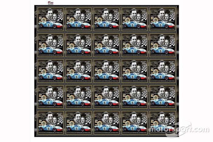 Estampilla Postal Pedro Rodríguez Le Mans 1968