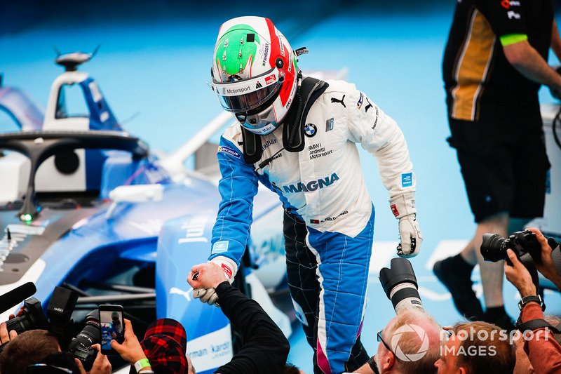 Antonio Felix da Costa, BMW I Andretti Motorsports, festeggia la vittoria, nel parco chiuso