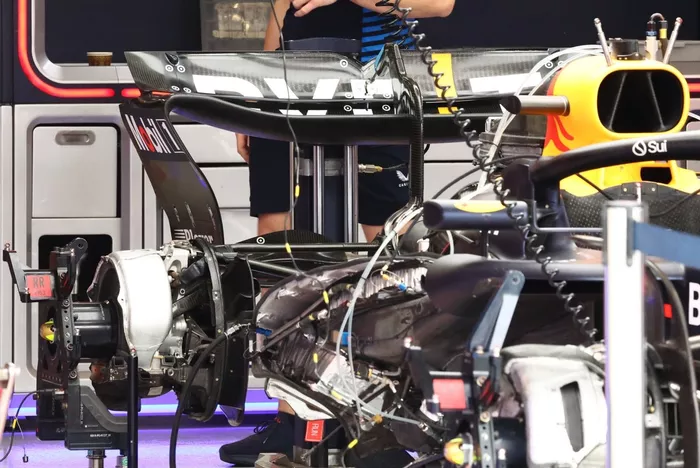 Red Bull Racing RB20 rear wing detail