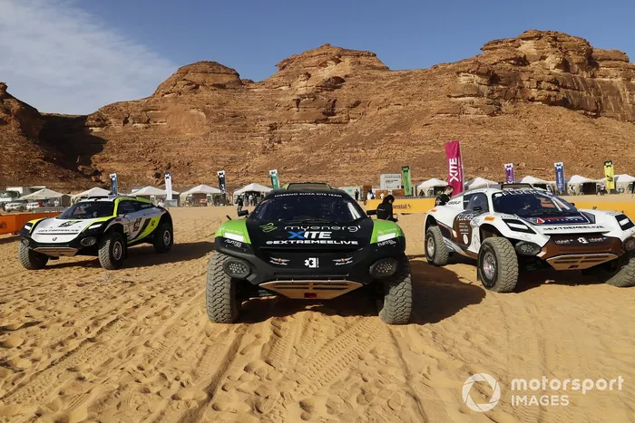Mikaela Ahlin-Kottulinsky, Jenson Button, JBXE Extreme-E Team, Christine 'GZ' Giampaoli Zonca, Oliver Bennett, Hispano Suiza Xite Energy Team, e Catie Munnings, Timmy Hansen, Andretti United Extreme E