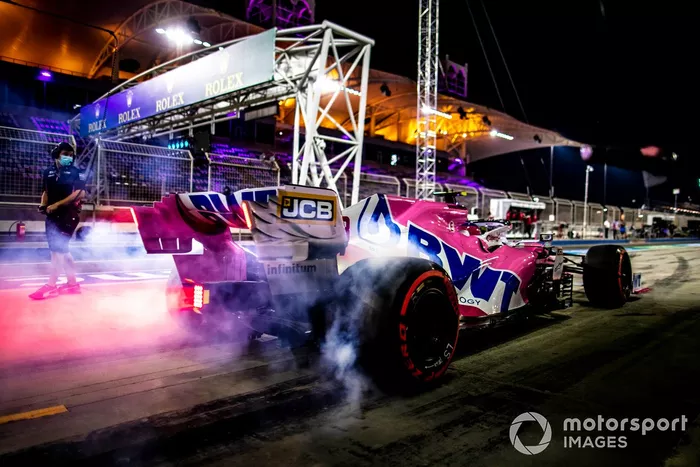 Lance Stroll, Racing Point RP20, lascia i box