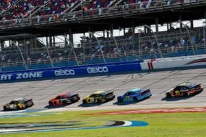  Kyle Busch, Joe Gibbs Racing, Toyota Camry M&M's Chocolate Bar,  Martin Truex Jr., Joe Gibbs Racing, Toyota Camry Bass Pro Shops and  Erik Jones, Joe Gibbs Racing, Toyota Camry STANLEY