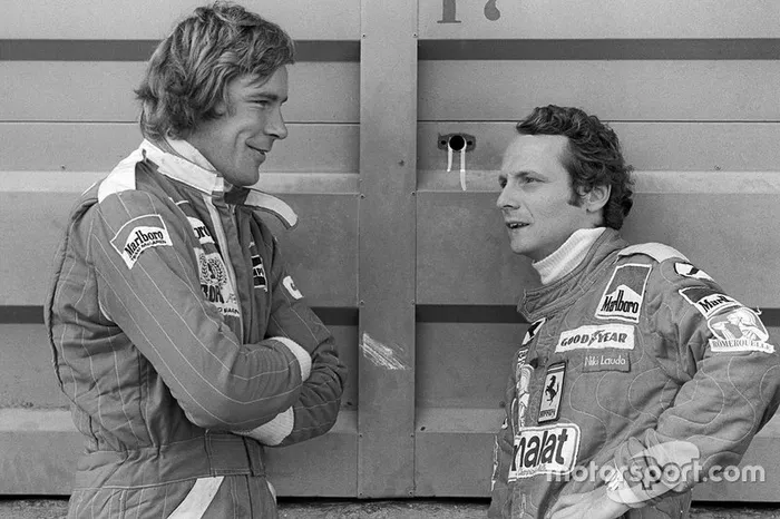 Niki Lauda, Ferrari y James Hunt, McLaren