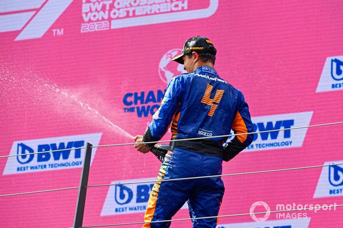 Podio: tercer lugar Lando Norris, McLaren
